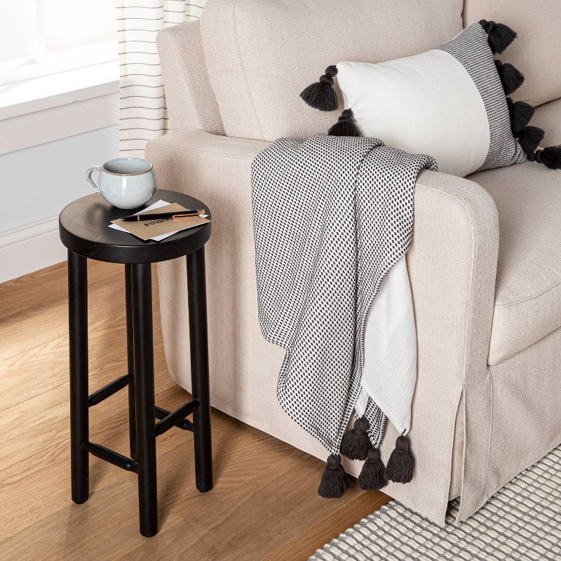 Textured Throw Blanket Railroad Gray/Sour Cream - Hearth & Hand™ with Magnolia