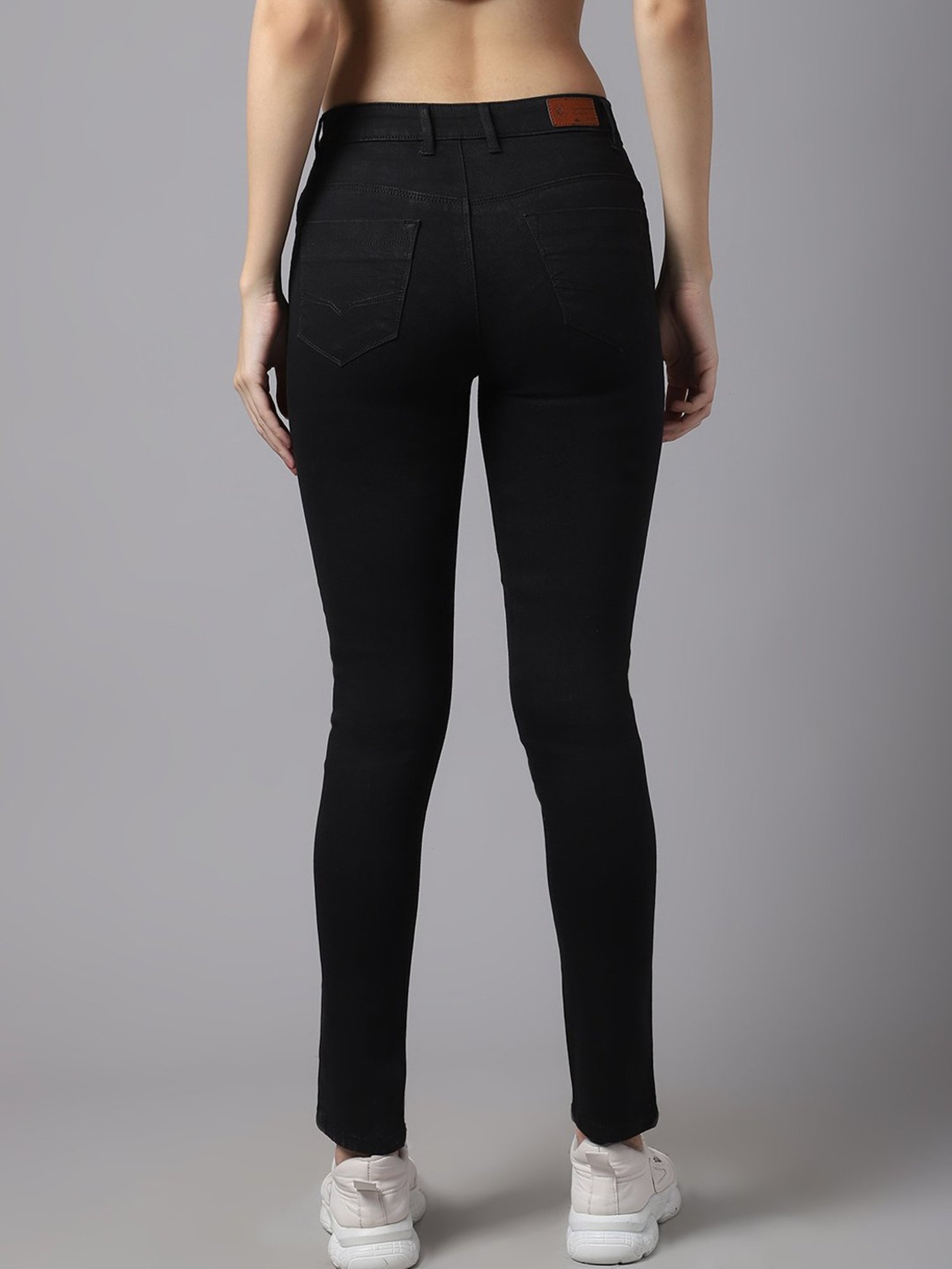 Crozo By Cantabil Black Regular Fit Mid Rise Jeans