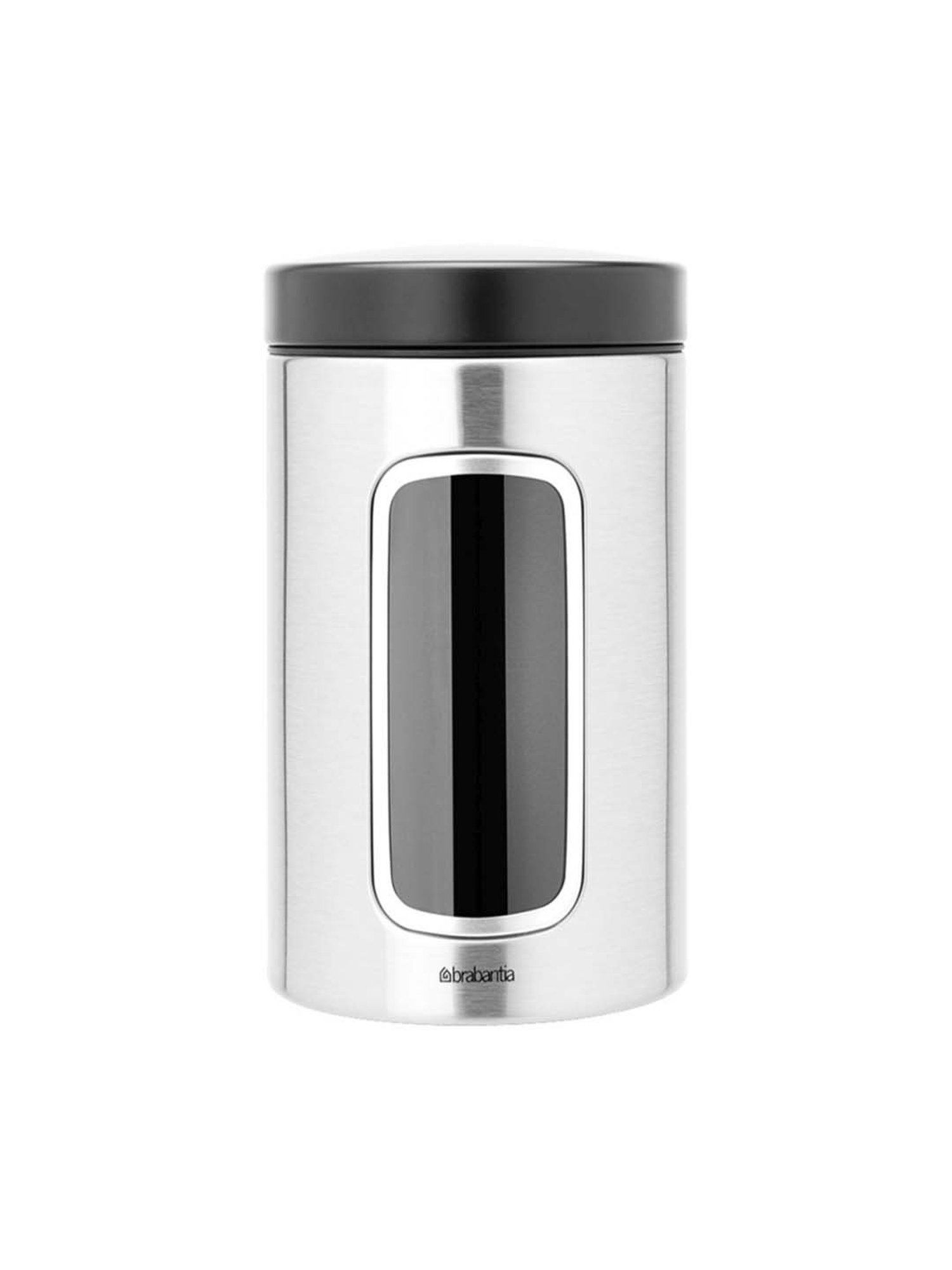 BRABANTIA Brilliant Silver Steel Containers with Lid (1400 ml) - Set of 1