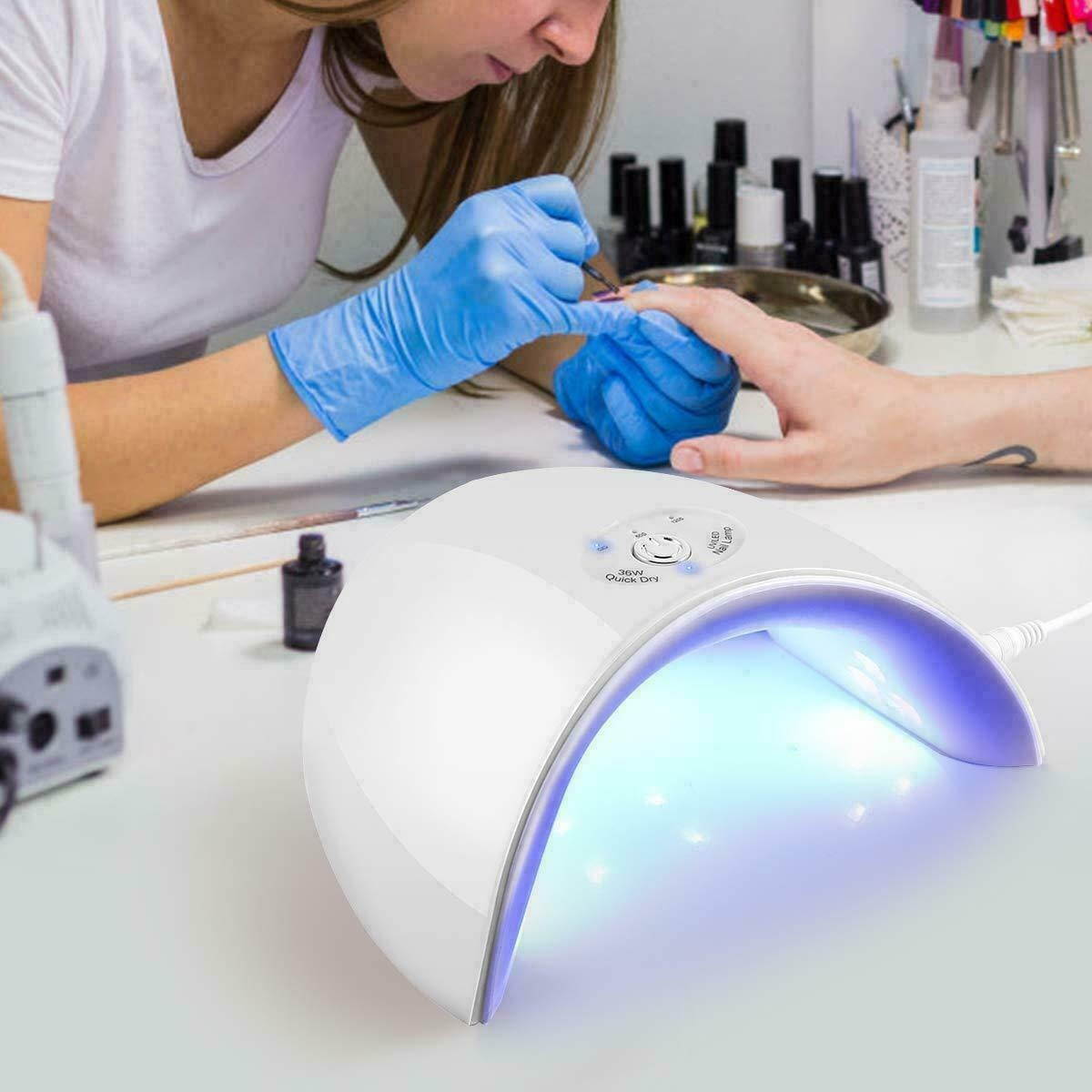 36W LED UV Nail Polish Dryer Lamp Gel Acrylic Curing Light Spa Professional Kit