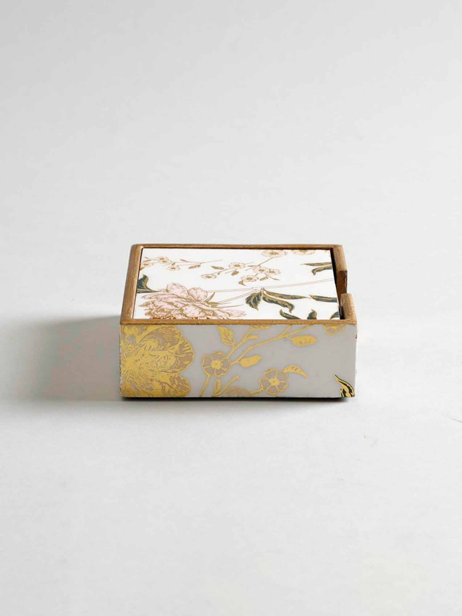 Karo Tapi Printed Multicolor Wood Coasters - Set of 6