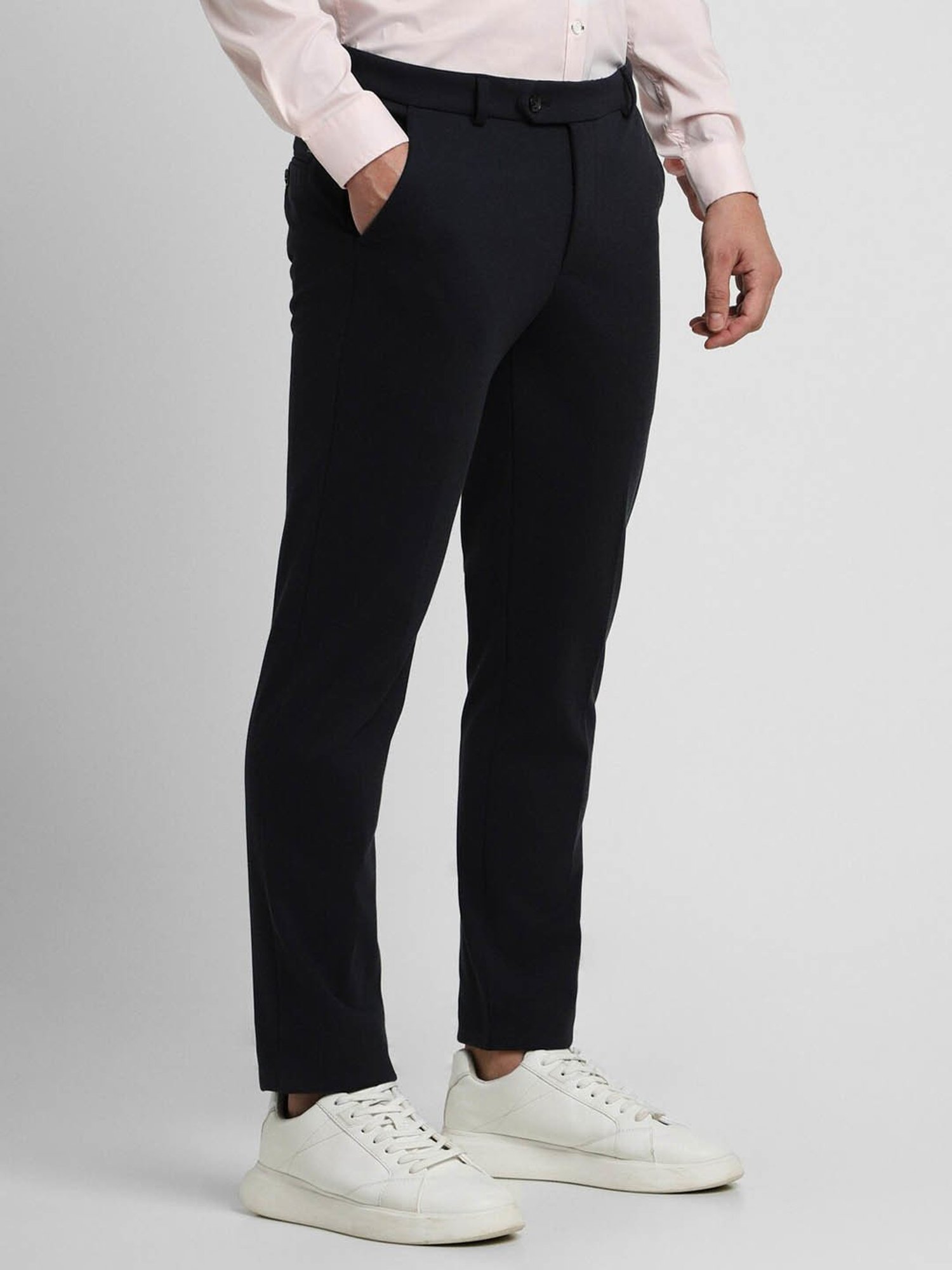 Peter England Perform Black Slim Fit Trousers