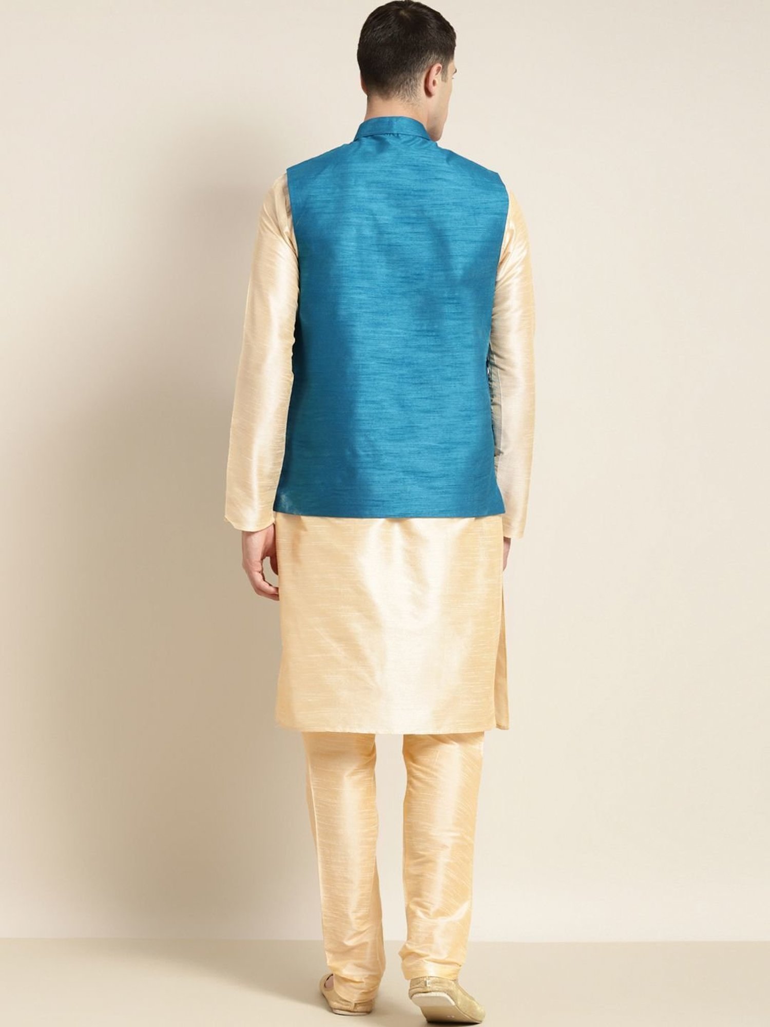 Sojanya Beige Regular Fit Printed Kurta Set With Jacket