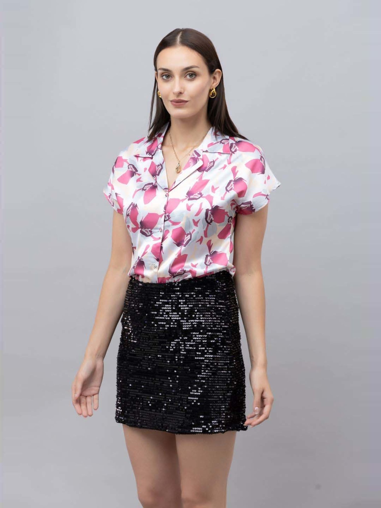 Annabelle by Pantaloons Black Polka Dots Shirt
