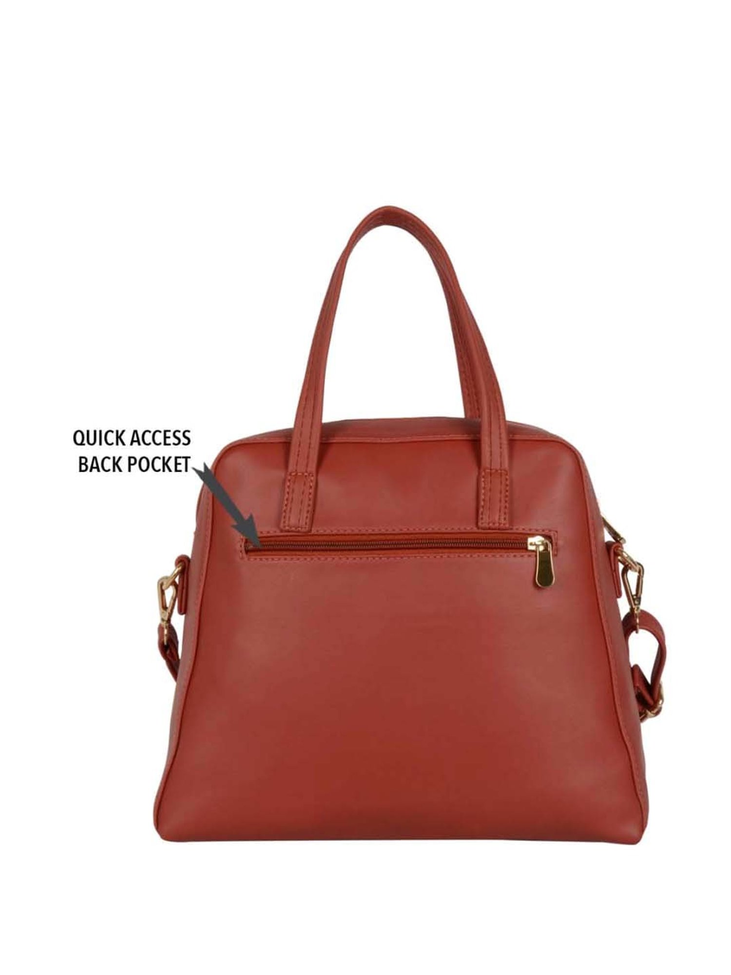 Baggit Red Textured Medium Bowler Bag