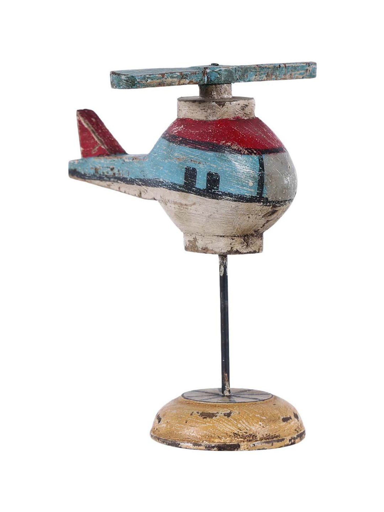 Artisans Rose Multicolor Wood Helicopter Accessory - Set of 1