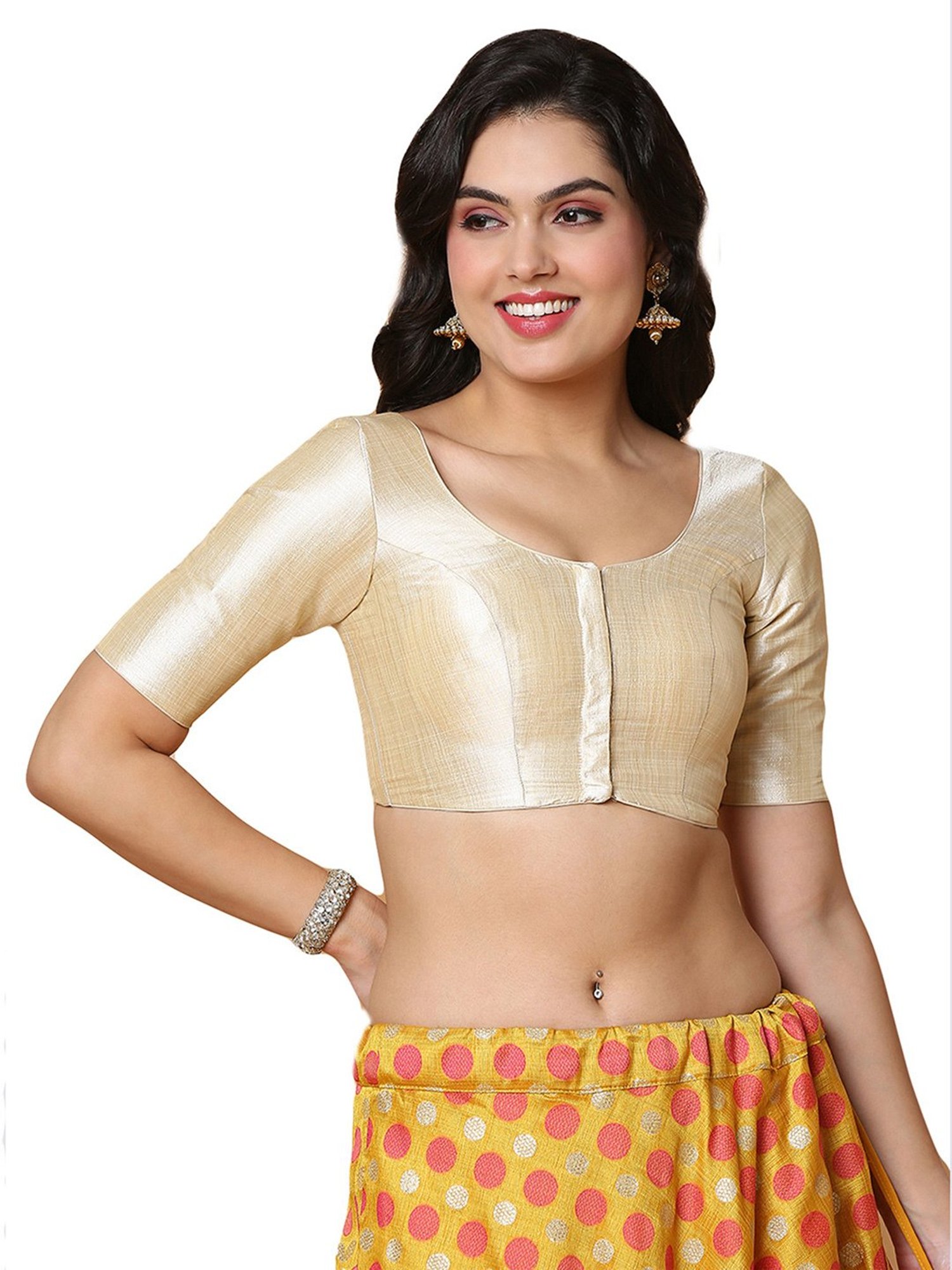 Salwar Studio Light Gold Readymade Blouse