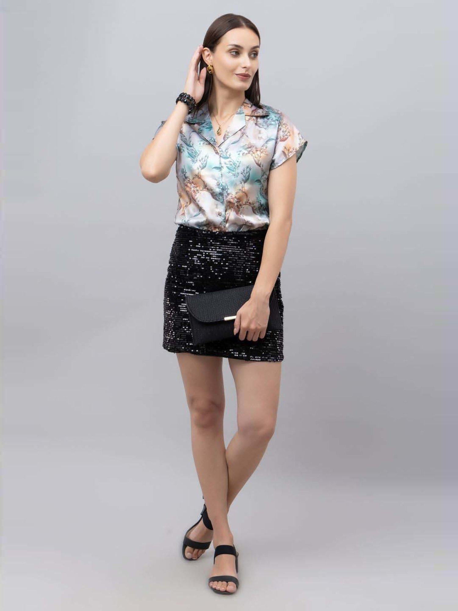 PURYS Grey Printed Shirt