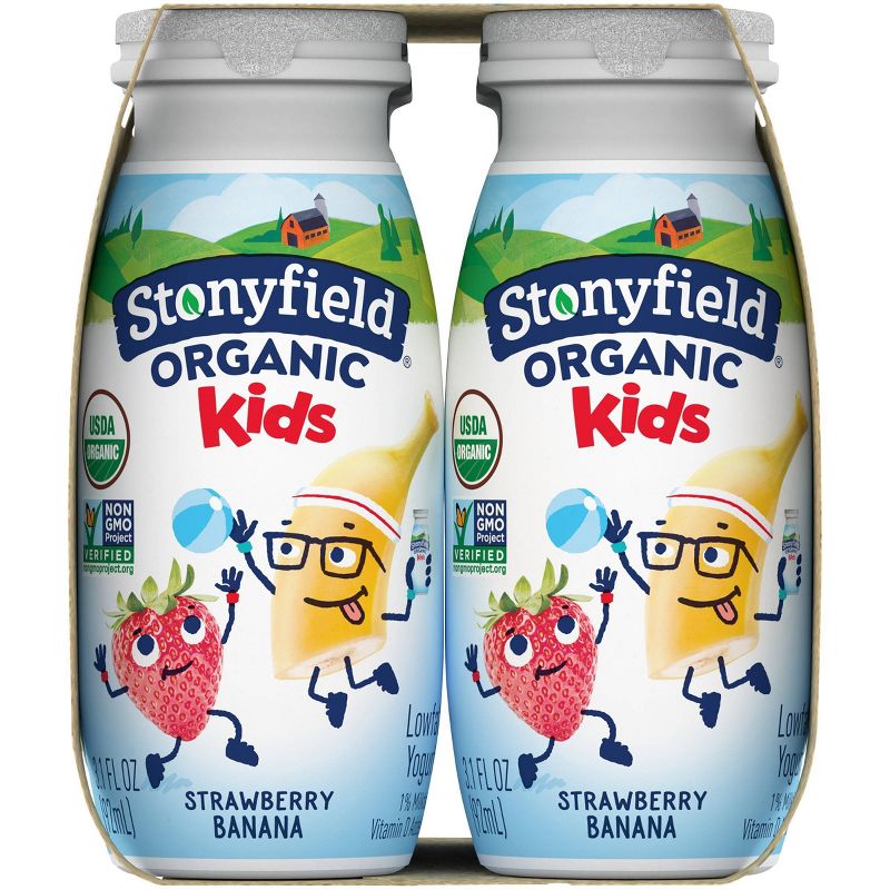 Stonyfield Organic Kids' Strawberry Banana Yogurt Smoothies - 6pk/3.1 fl oz bottles