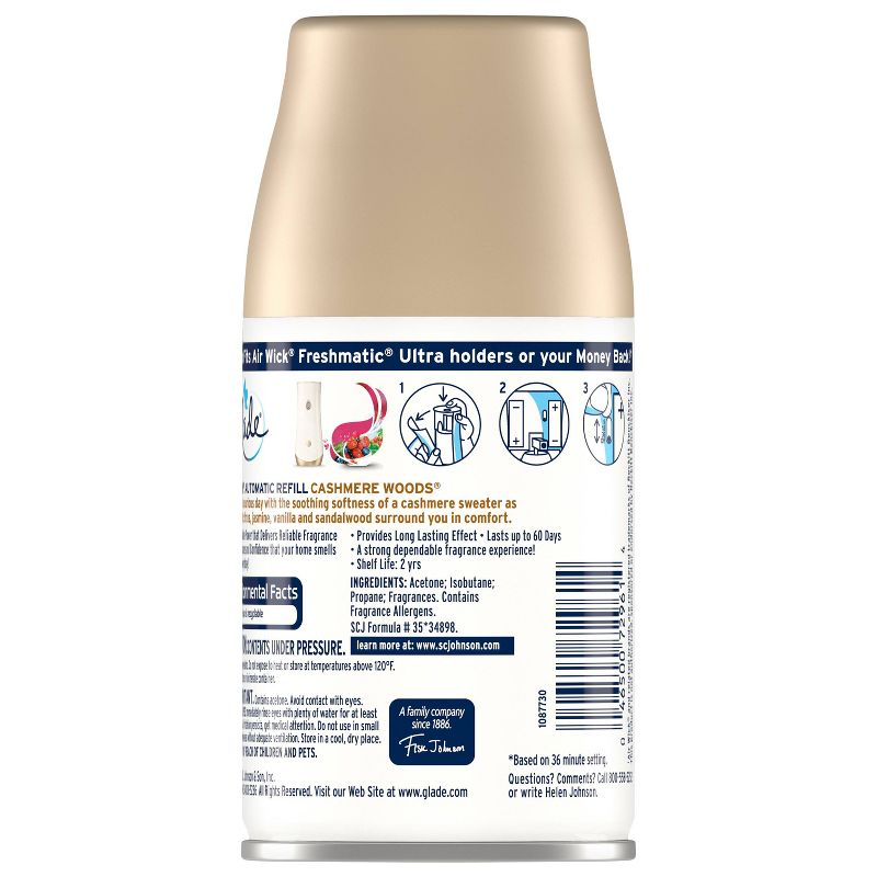Glade Cashmere Woods Automatic Spray Refill - 6.2oz