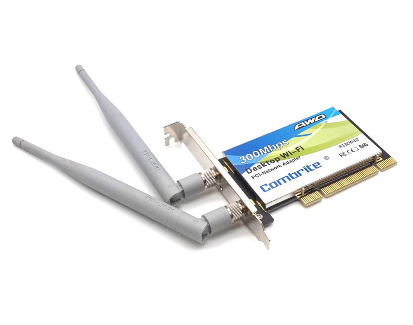 BCM4322 300Mbps 2.4G Wireless Wlan Wifi PCI Card Desktop Adapter With 6dBi wifi Antenna High Speed