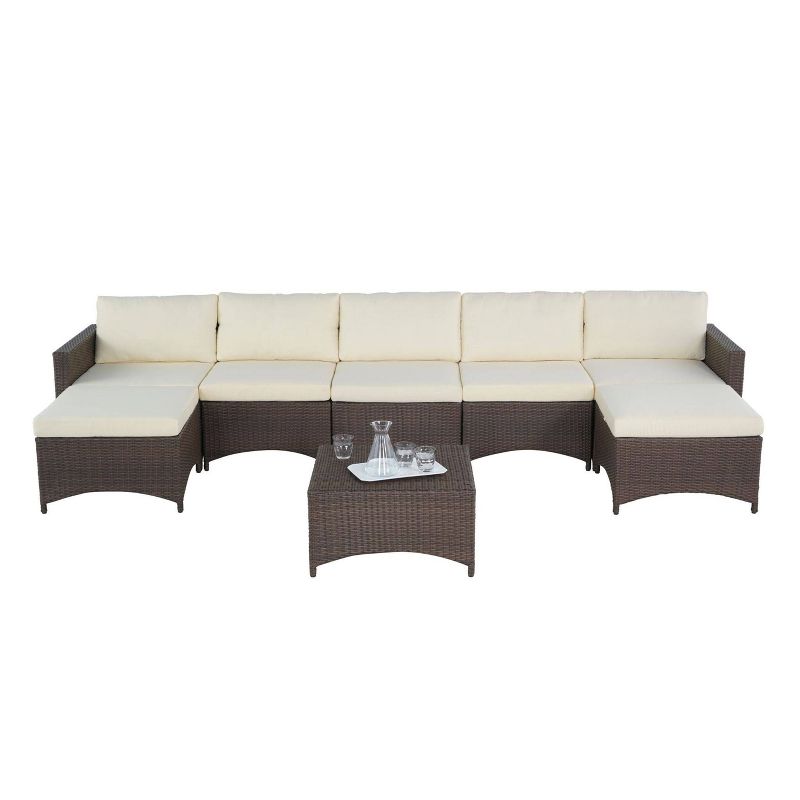 4pc Studio Shine Collection Modular Extended Sofa with Ottoman & Coffee Table - W Unlimited