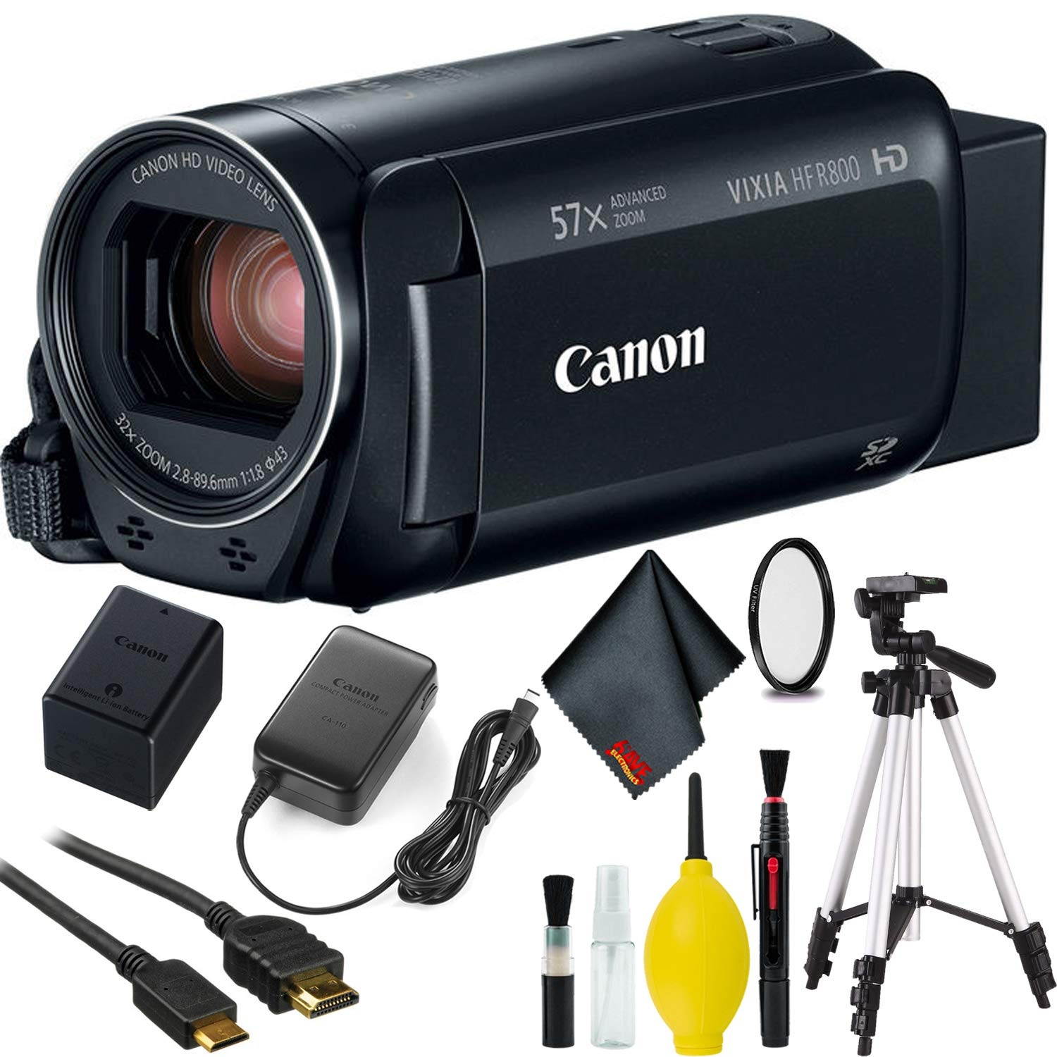 Canon VIXIA HF R800 Camcorder (Black) w/Tripod
