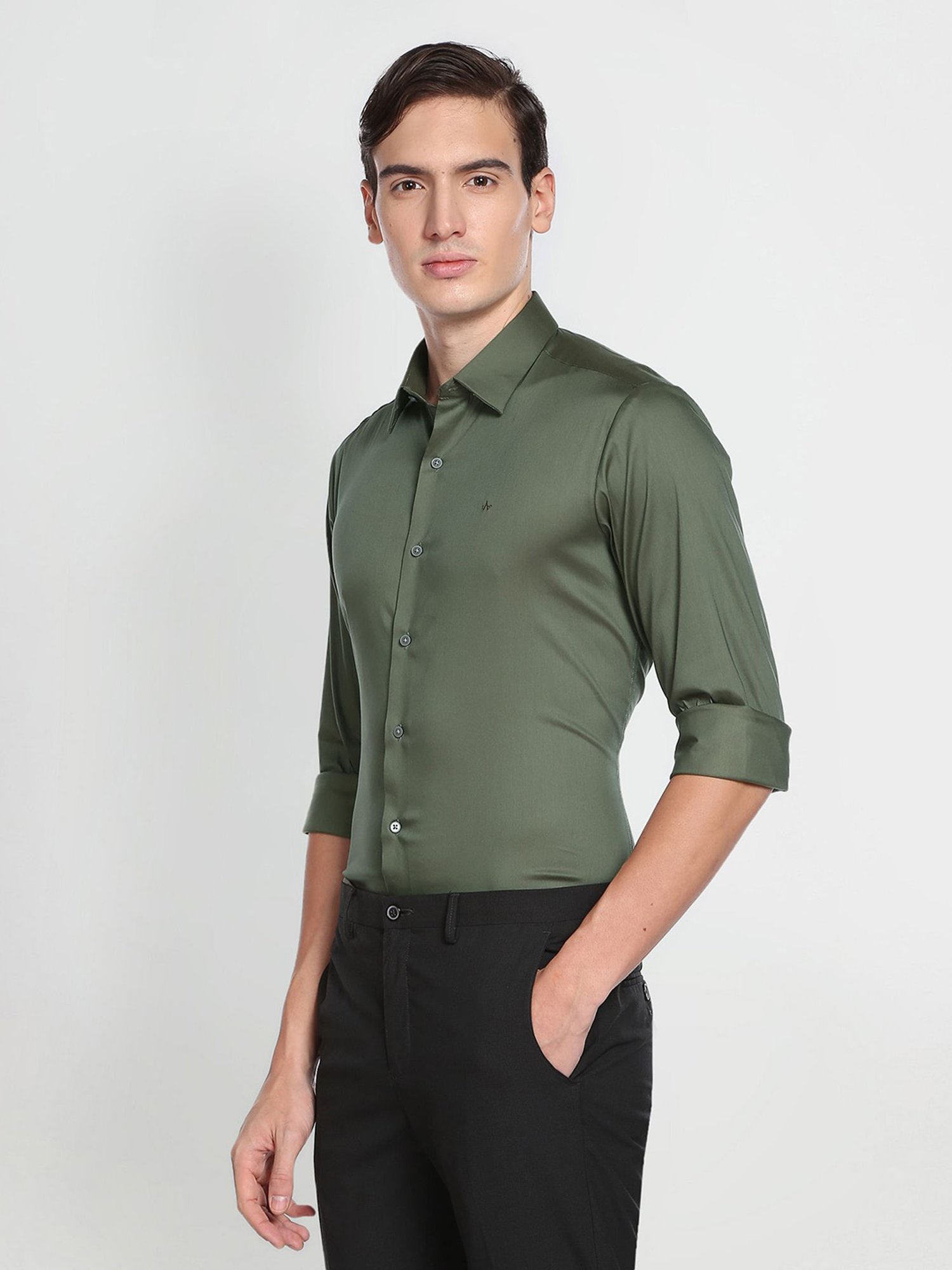 Arrow New York Olive Slim Fit Shirt