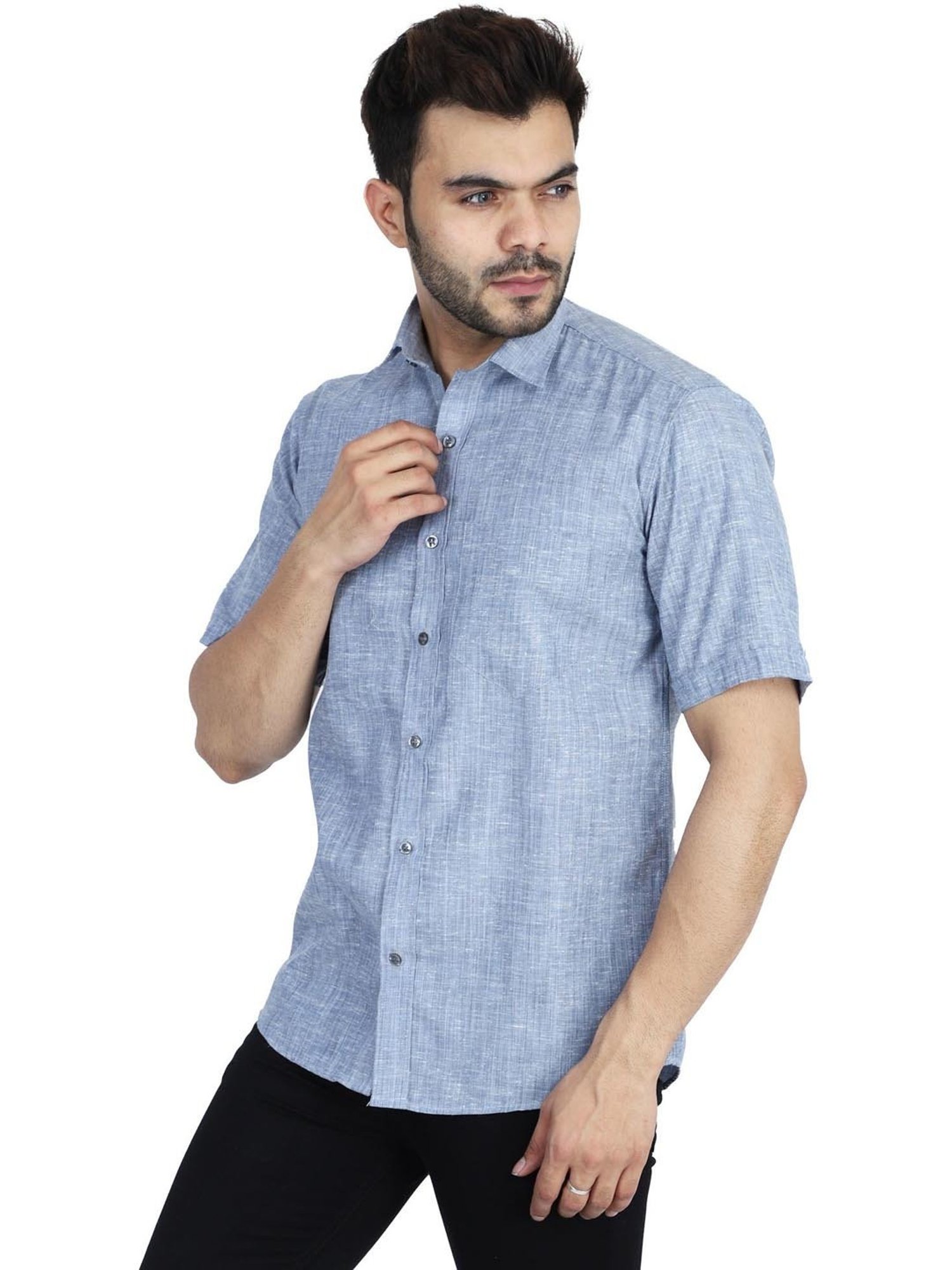 TAHVO Multi Cotton Slim Fit Shirt Pack of 2