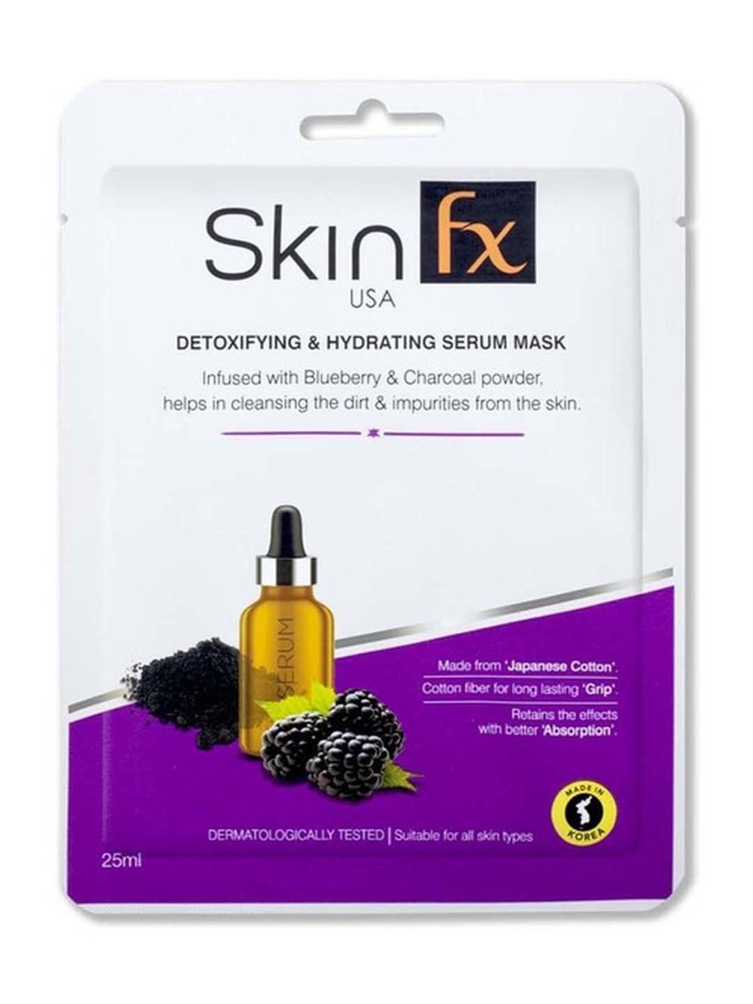 Skin Fx Lightening, Detan, Hydrating and Detoxifying Facial Serum Mask - Pack of 2