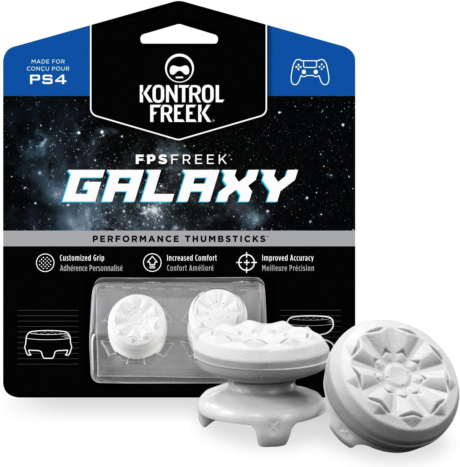 kontrolfreek fps freek galaxy white performance thumbsticks for playstation 4 controller (ps4)