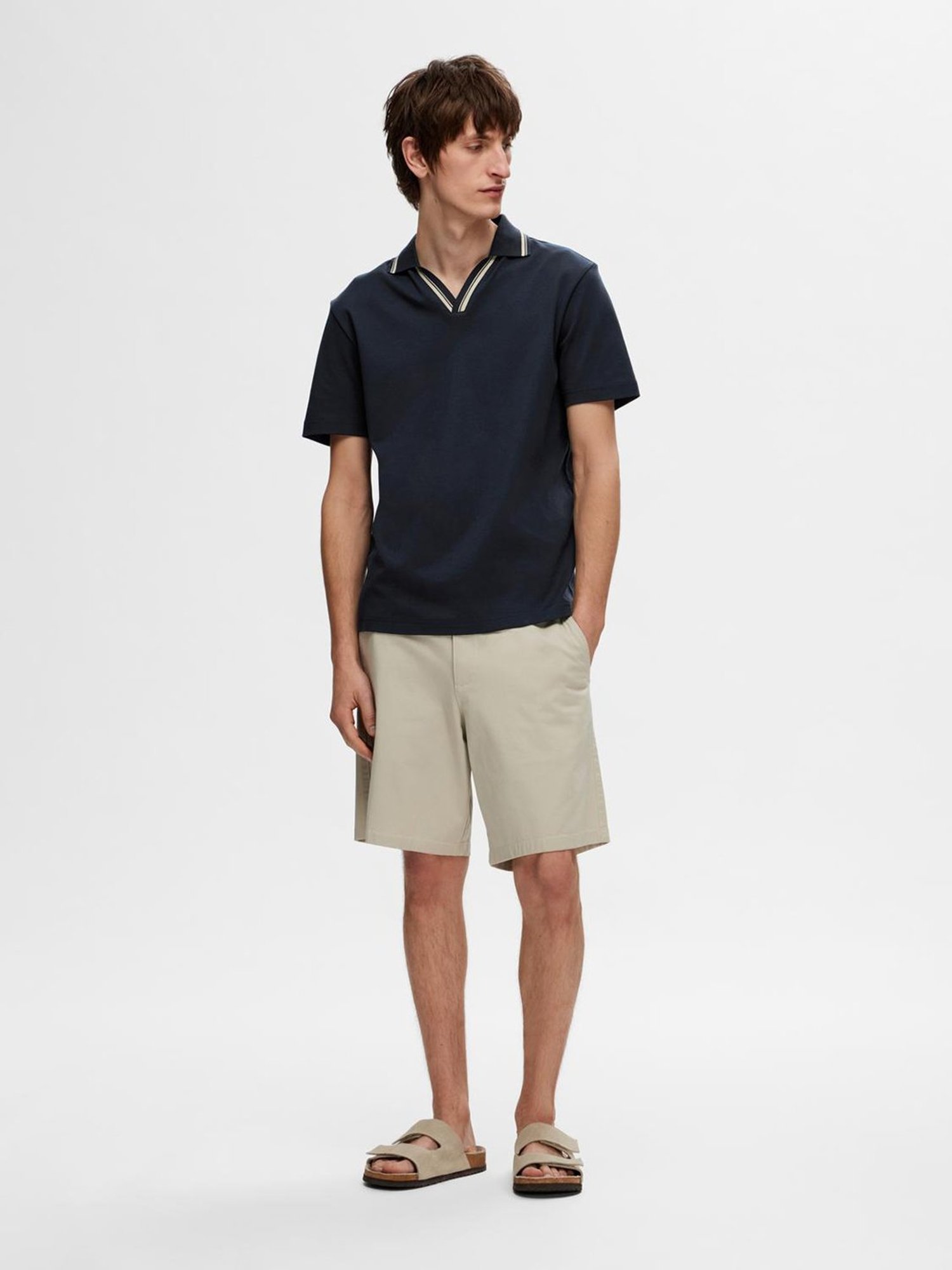 SELECTED HOMME Blue Regular Fit Cotton Polo T-Shirt