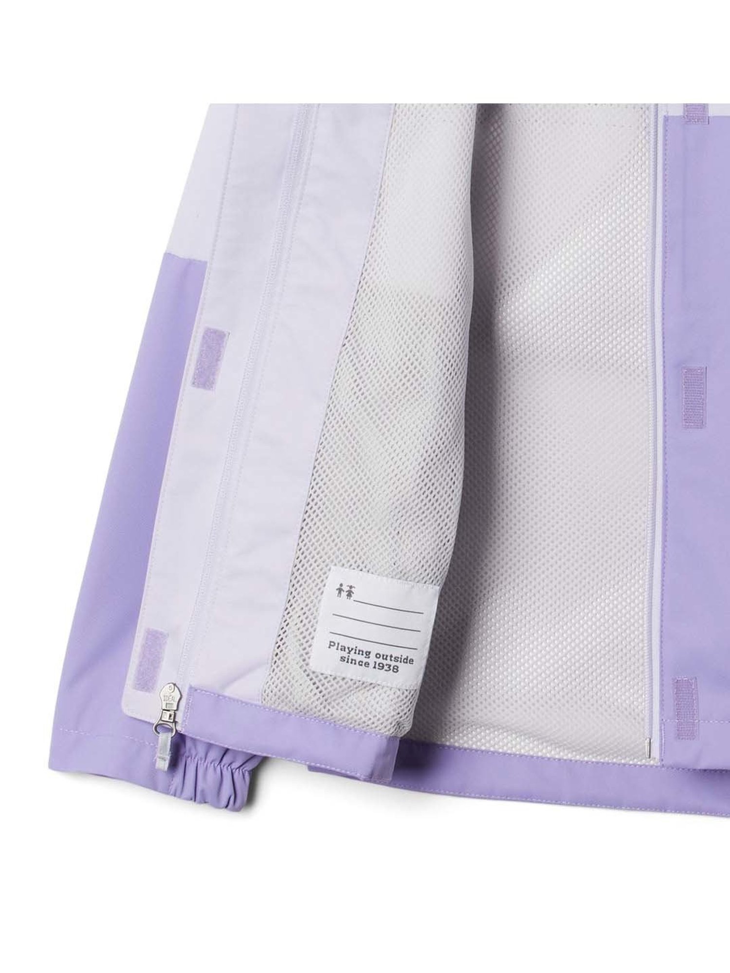 Columbia Kids Hikebound Lilac & White Color Block Full Sleeves Rain Jacket