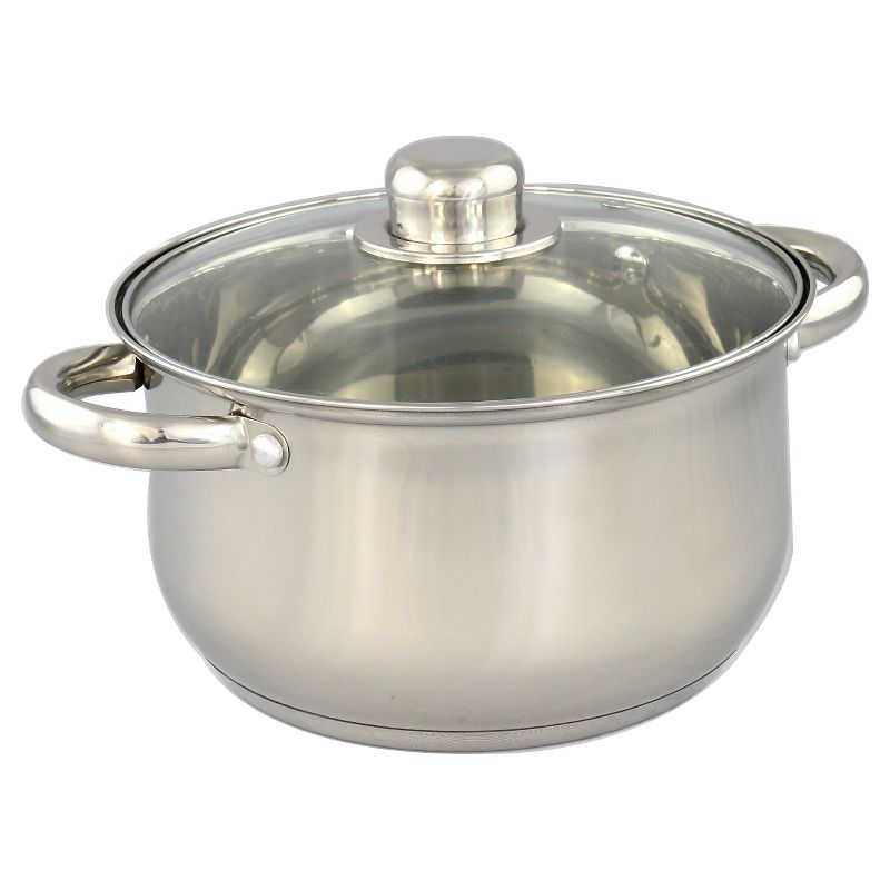 Gourmet Chef 8qt Stainless Steel Stock Pot with Glass Lid