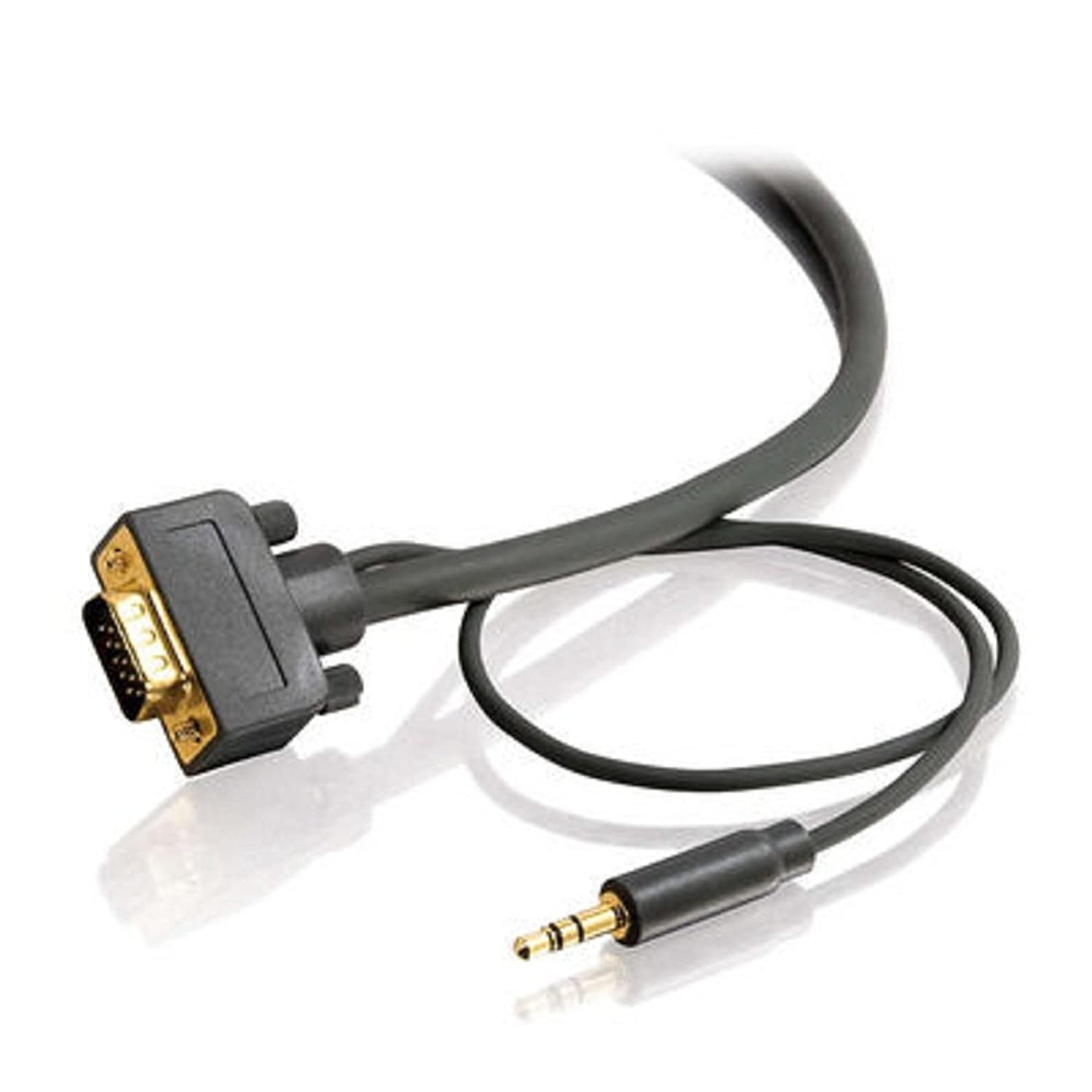 C2G 28251 Flexima VGA + 3.5mm Audio Video Cable M/M, in-Wall CL3-Rated, Black (12 Feet, 3.65 Meters)