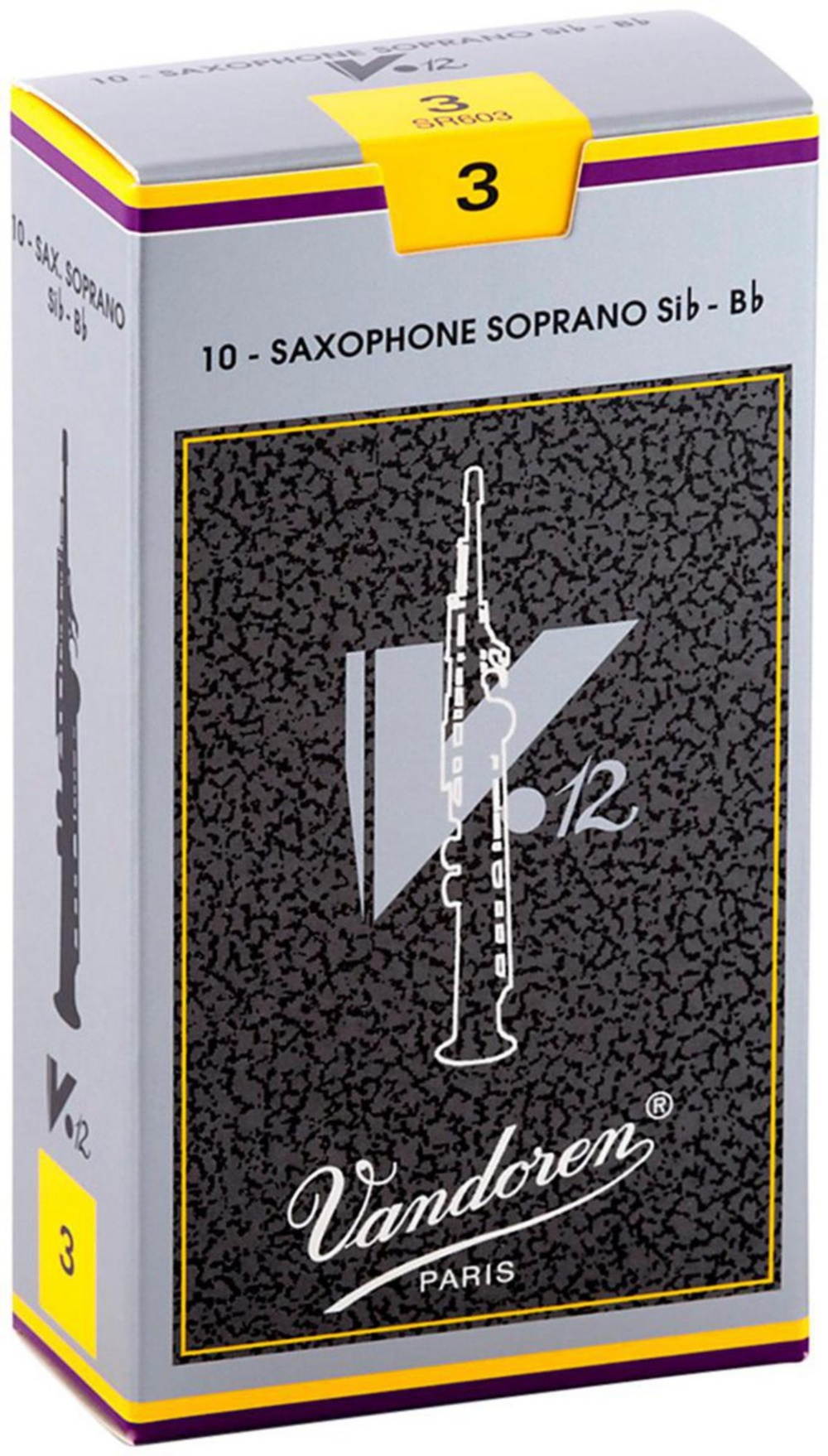 Vandoren V12 Series Soprano Saxophone Reeds Strength 3, Box of 10