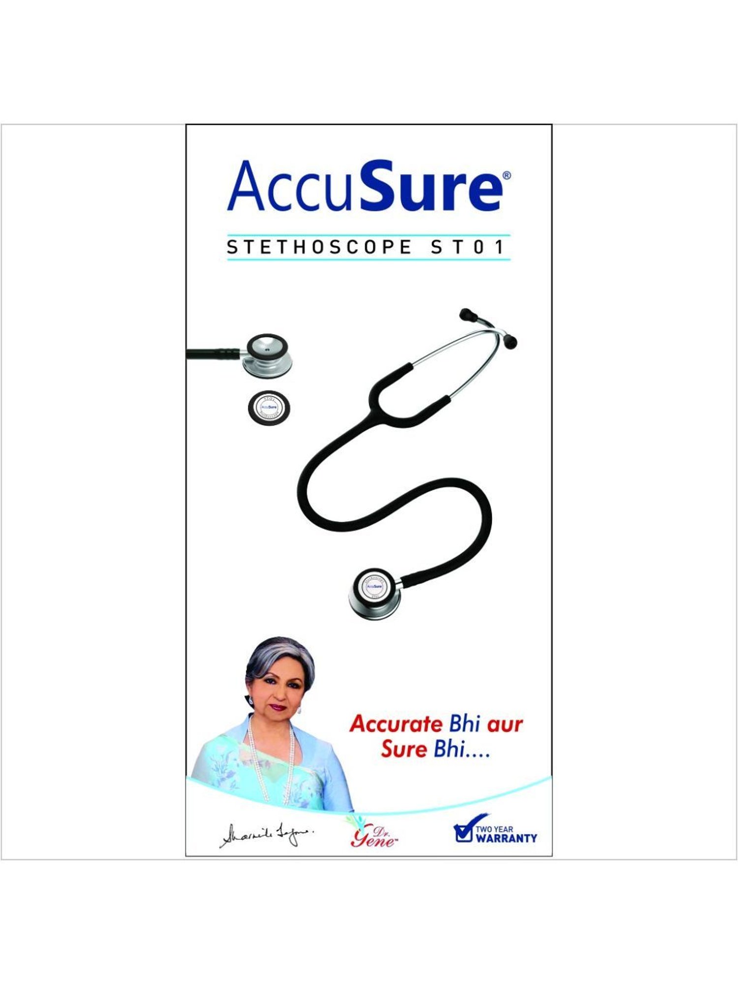 AccuSure ST-01 Stethoscope (Black)