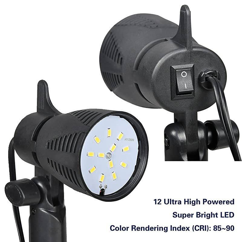 Photography LED Continuous Light Lamp 5500K Portable Camera Photo Lighting for Table Top Studio 2 Sets