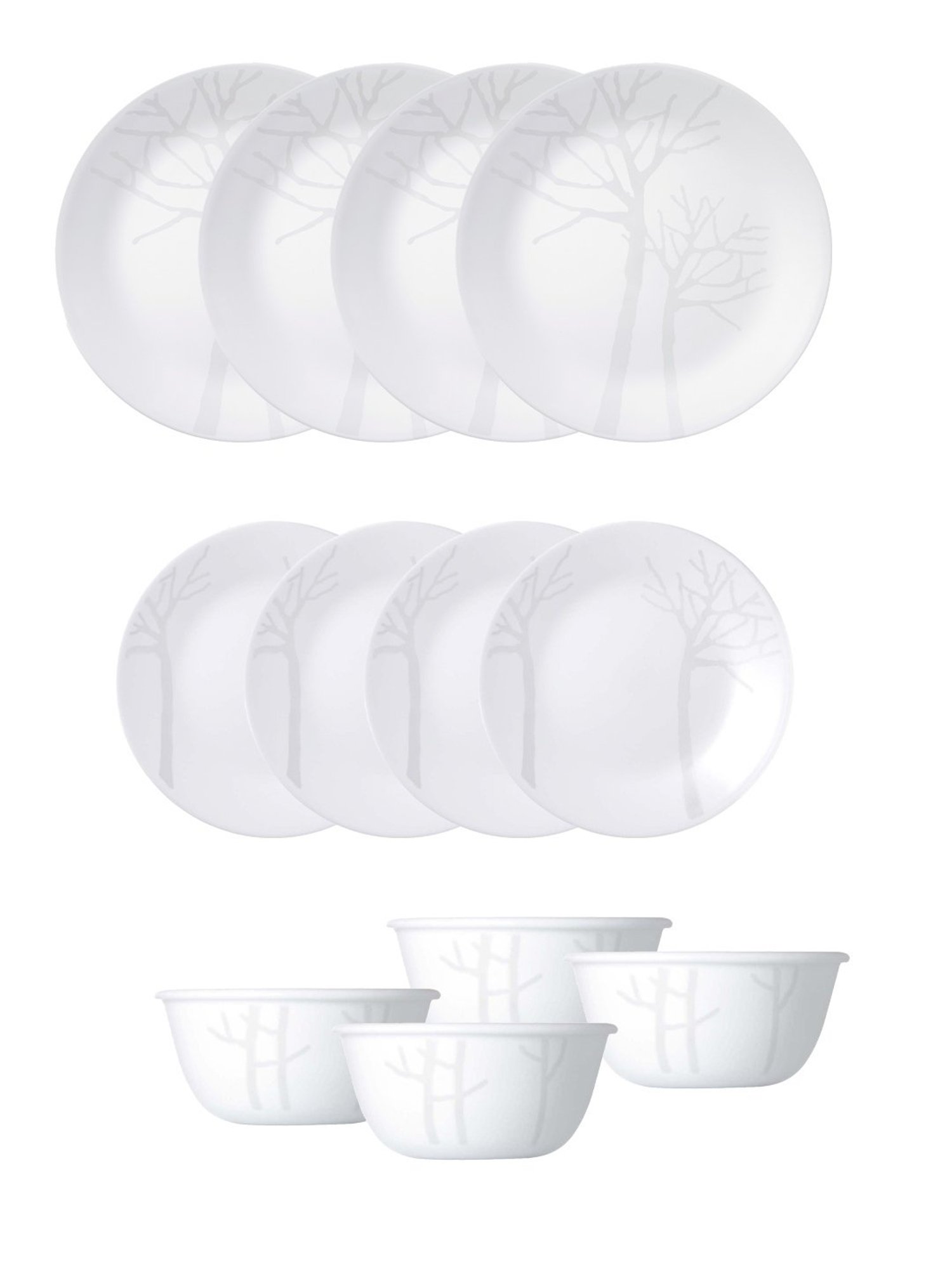 Corelle Asia Gold Series 12 Pc Basic, Mini, Starter Utility Set - Frost
