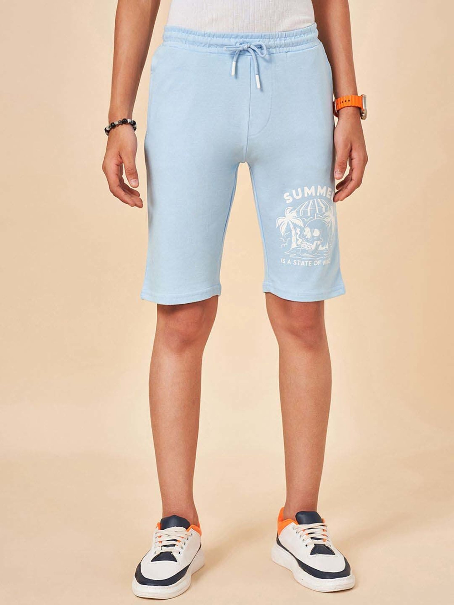 Coolsters by Pantaloons Kids Clear Sky Cotton Graphic Shorts