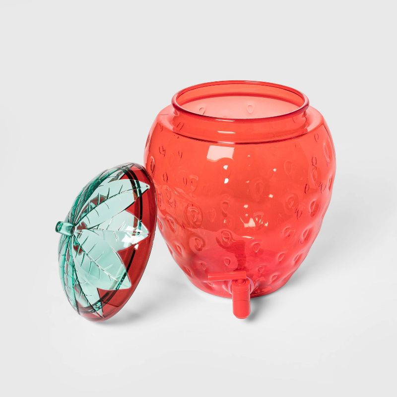 2.1gal Plastic Strawberry Beverage Dispenser Red - Sun Squad™