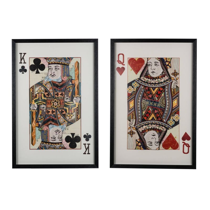 Set of 2 Royal Pair Wall Arts Black/White - A&B Home