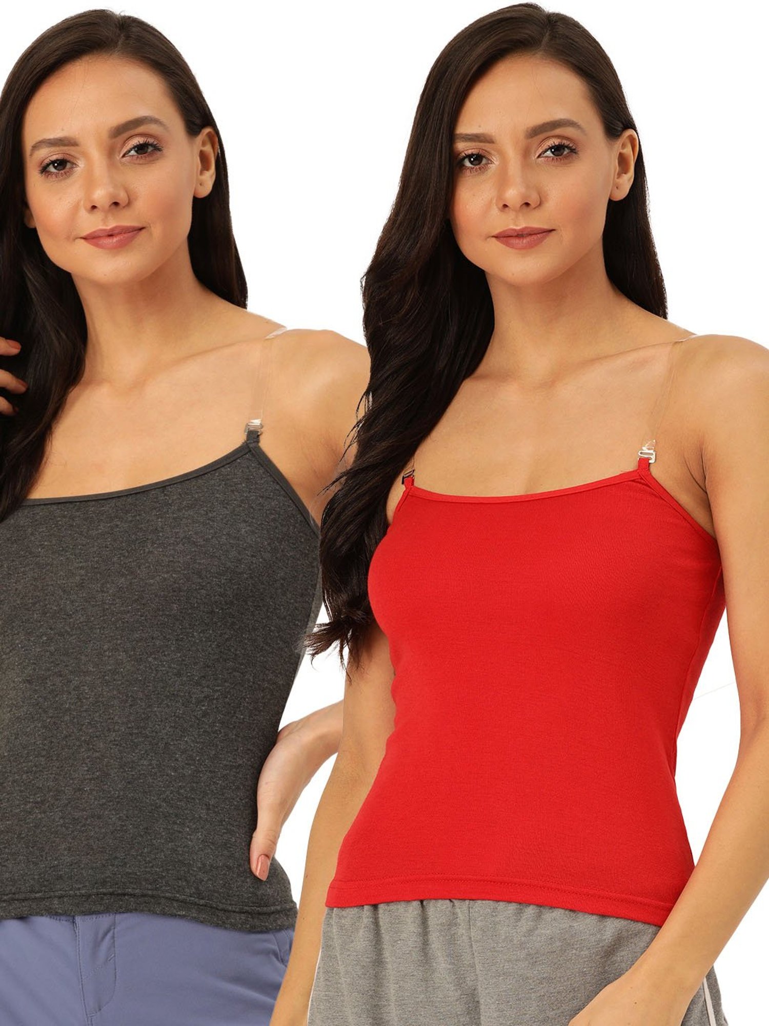 Lady Lyka Multicolor Cotton Camisole (Pack Of 2)