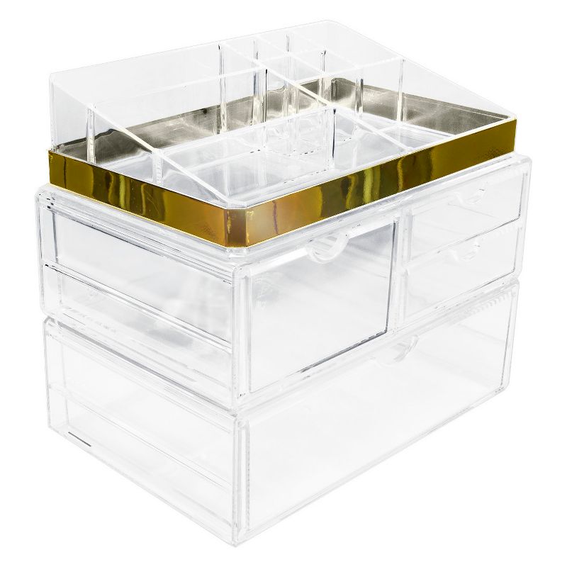 Sorbus Makeup Storage Organizer -  X-Large - Set 1 -  Gold