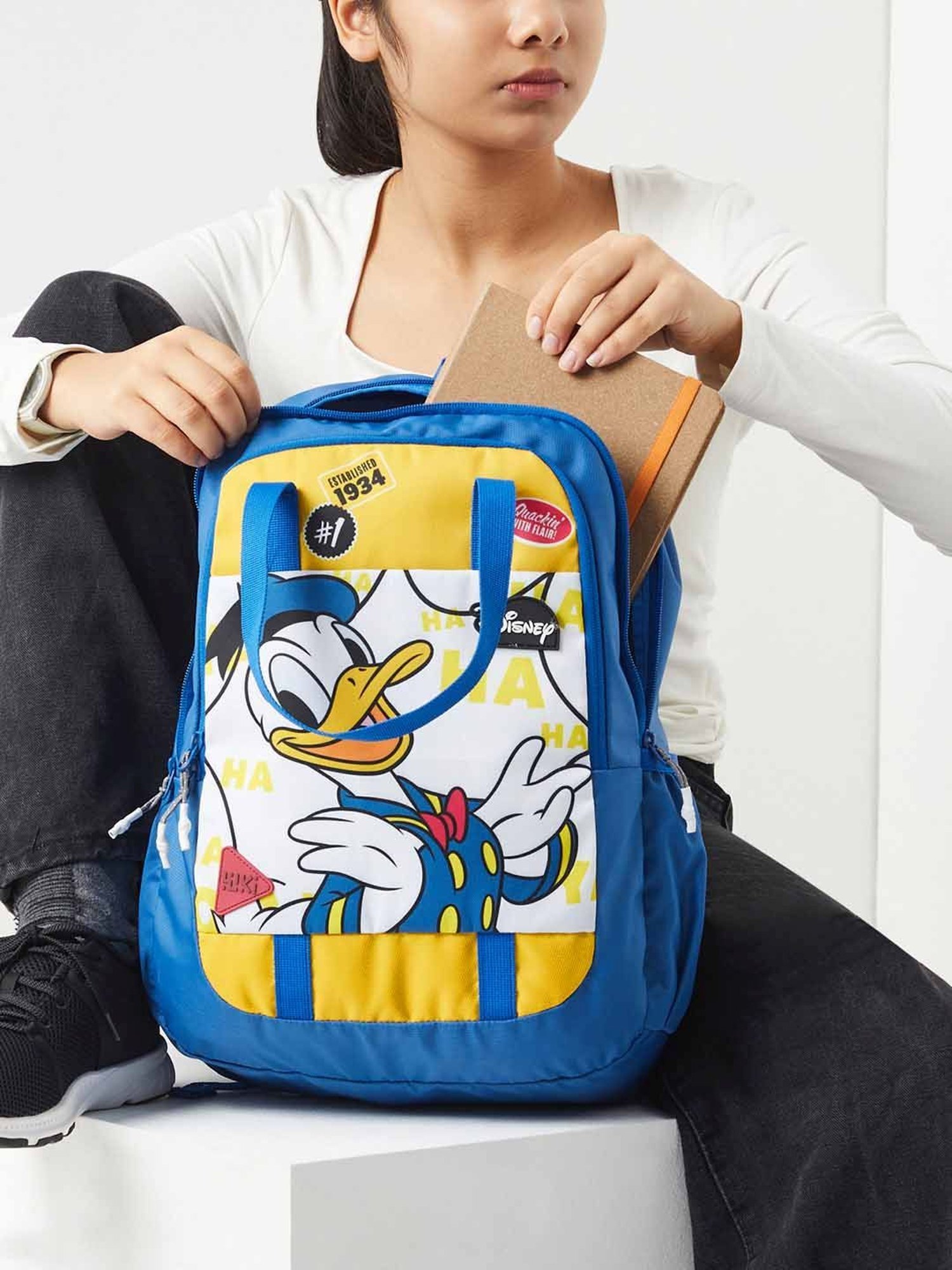 Wiki Back to School Champ 3 Yellow Polyester Printed Backpack - 18 Ltrs