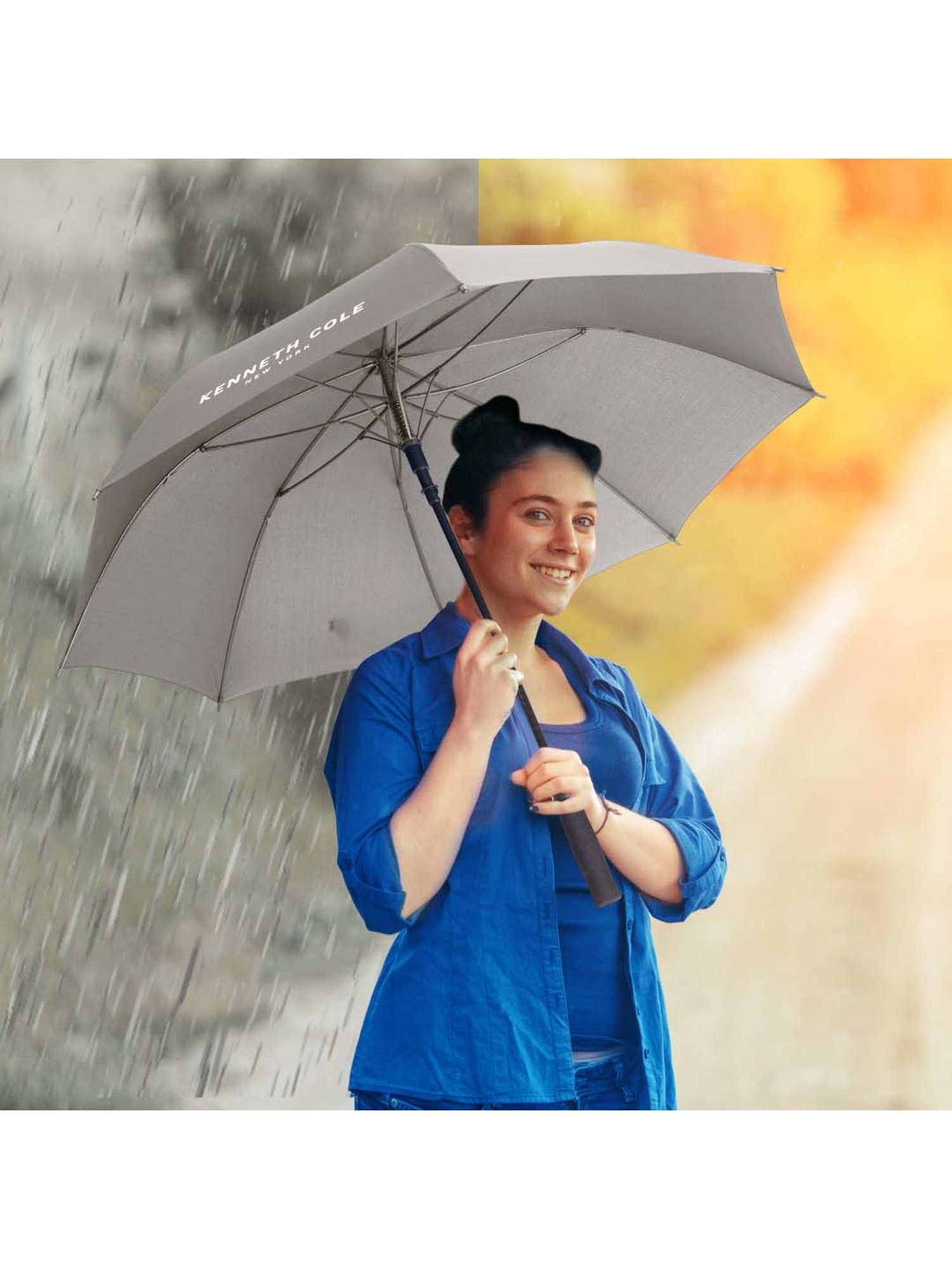 Kenneth Cole Grey Logo Umbrella