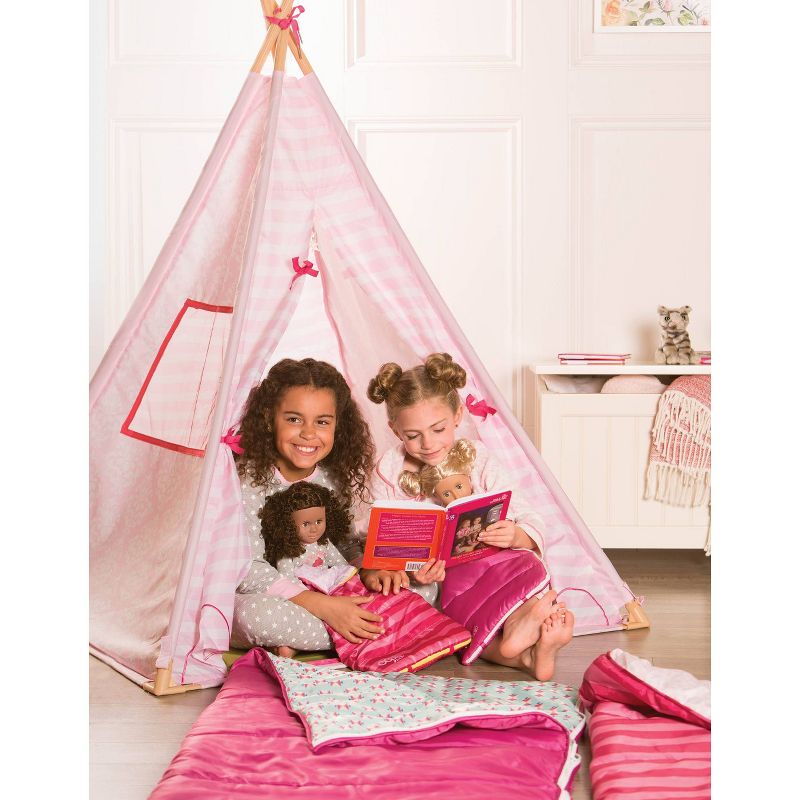 Our Generation Me & You Sleeping Bag with Pink Stripes Accessory Set for 18" Dolls