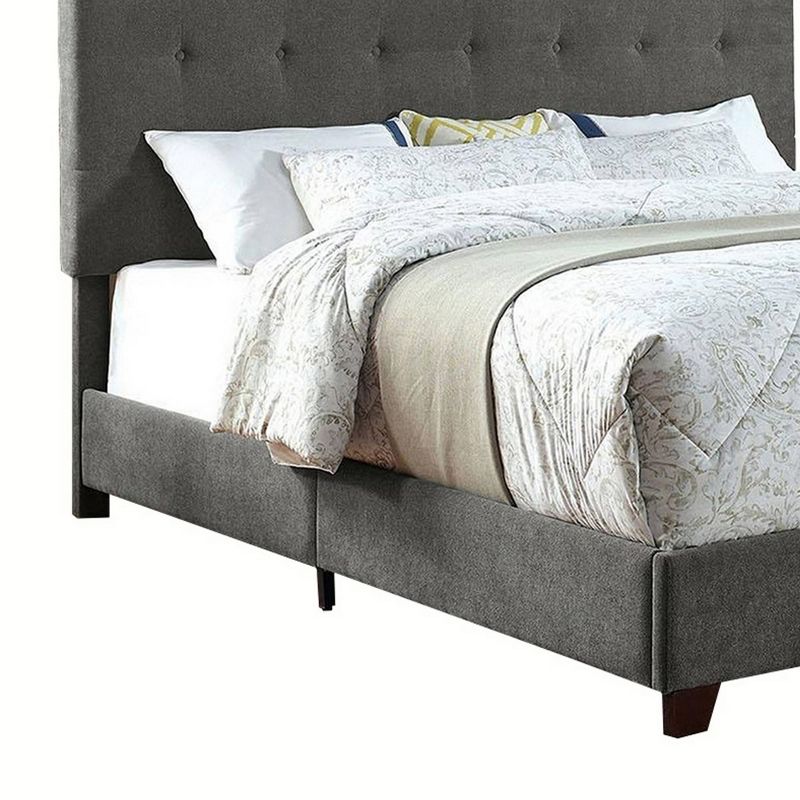 Jupiter Mid Tufted Platform Bed - Queen - Gray - Baxton Studio