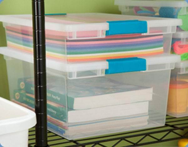 Sterilite 19658604 Deep Clip Box, Fern - 4-pack