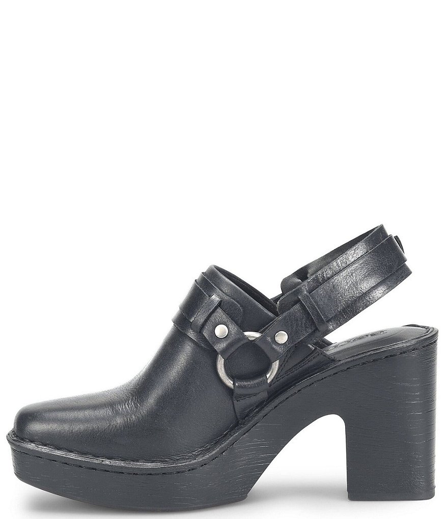 Born Hudson Leather Sling Strap Harness Clogs