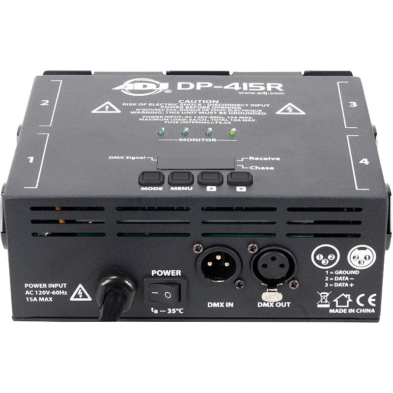 ADJ DP-415R Innovative 2-in-1 Portable 4 Channel Stage Lighting DMX Dimmer and Switch Pack Intelligent DJ Equipment