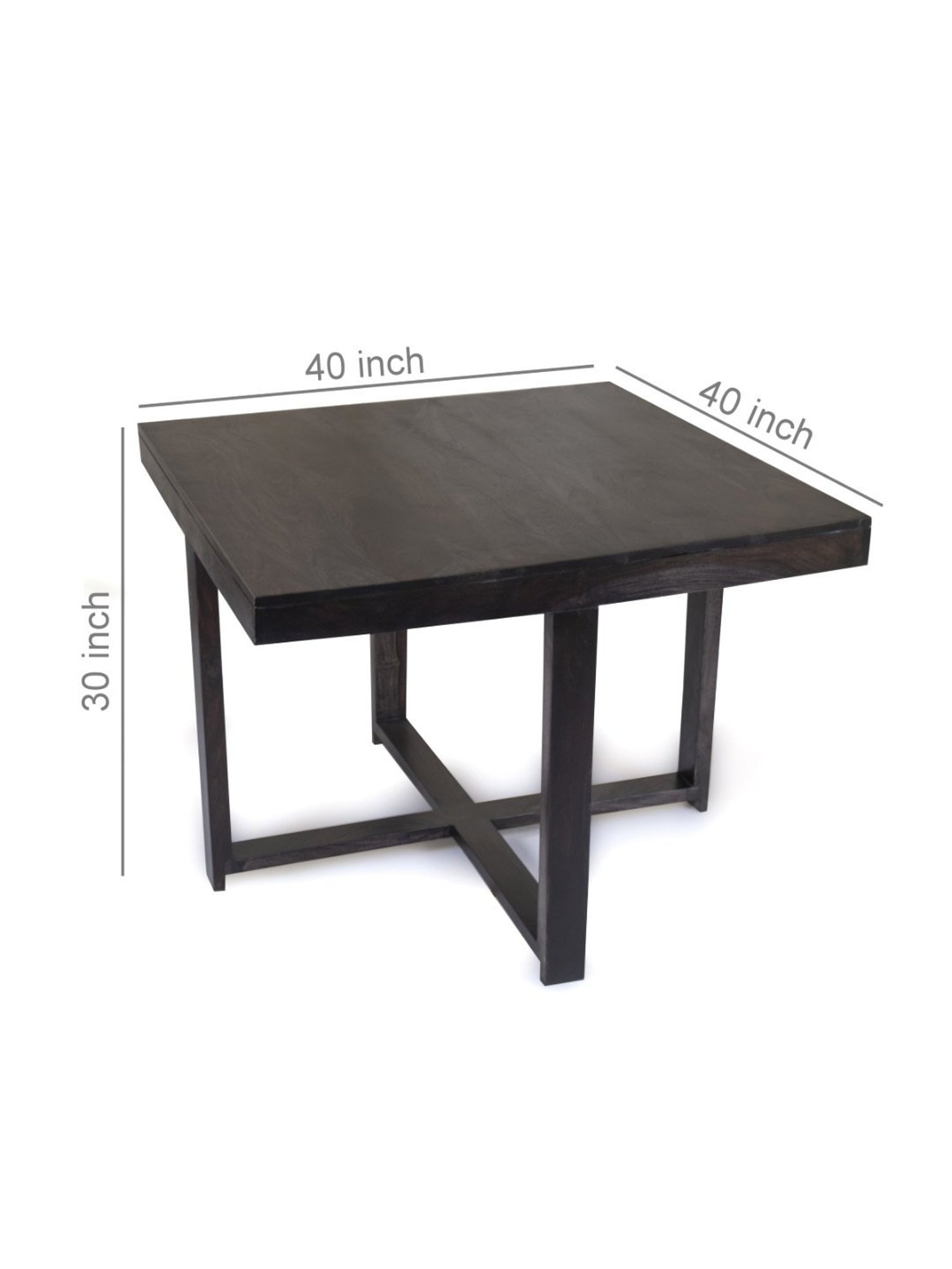 Ikiriya Kingston Printed Brown & Blue Wood 4 Seater Dining Table Set Teak Finish