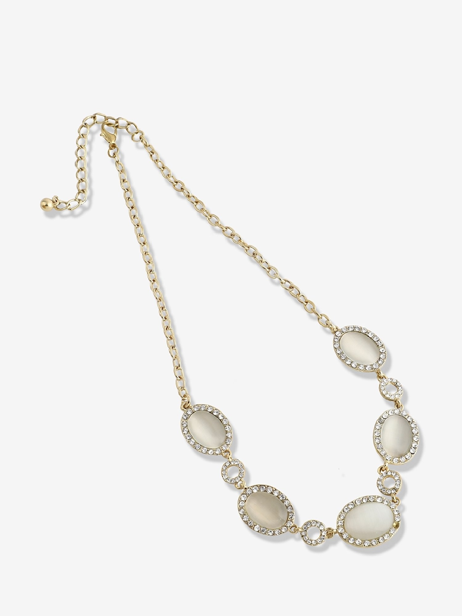 Sohi Gold Plated Designer Stone Party Necklace and Earring Set For Women