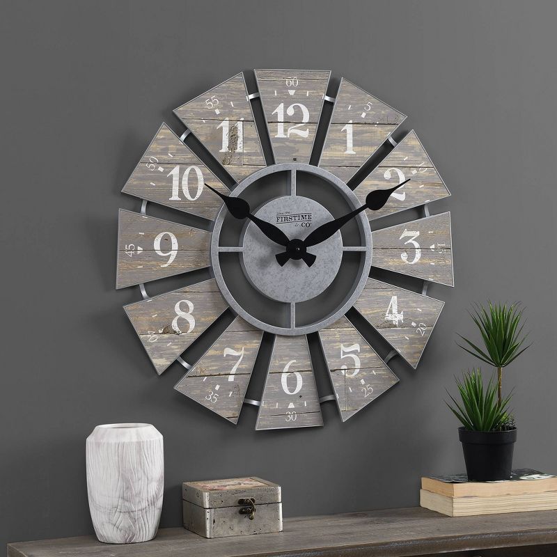 20" Metal Cut Out Roman Numeral Wall Clock Black - Patton Wall Decor
