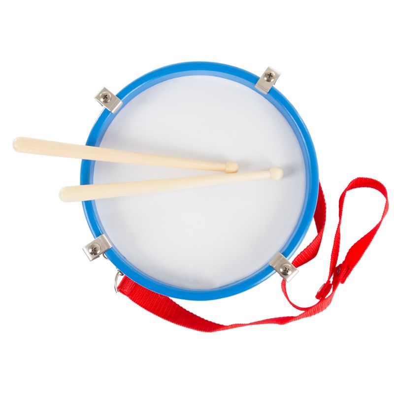 Double-sided Toy Marching Drum with Adjustable Strap and Two Wooden Drum Sticks by Hey! Play!