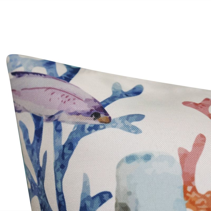 20" x 20" Sealife Beaded & Embroidered Decorative Patio Throw Pillow - Edie@Home