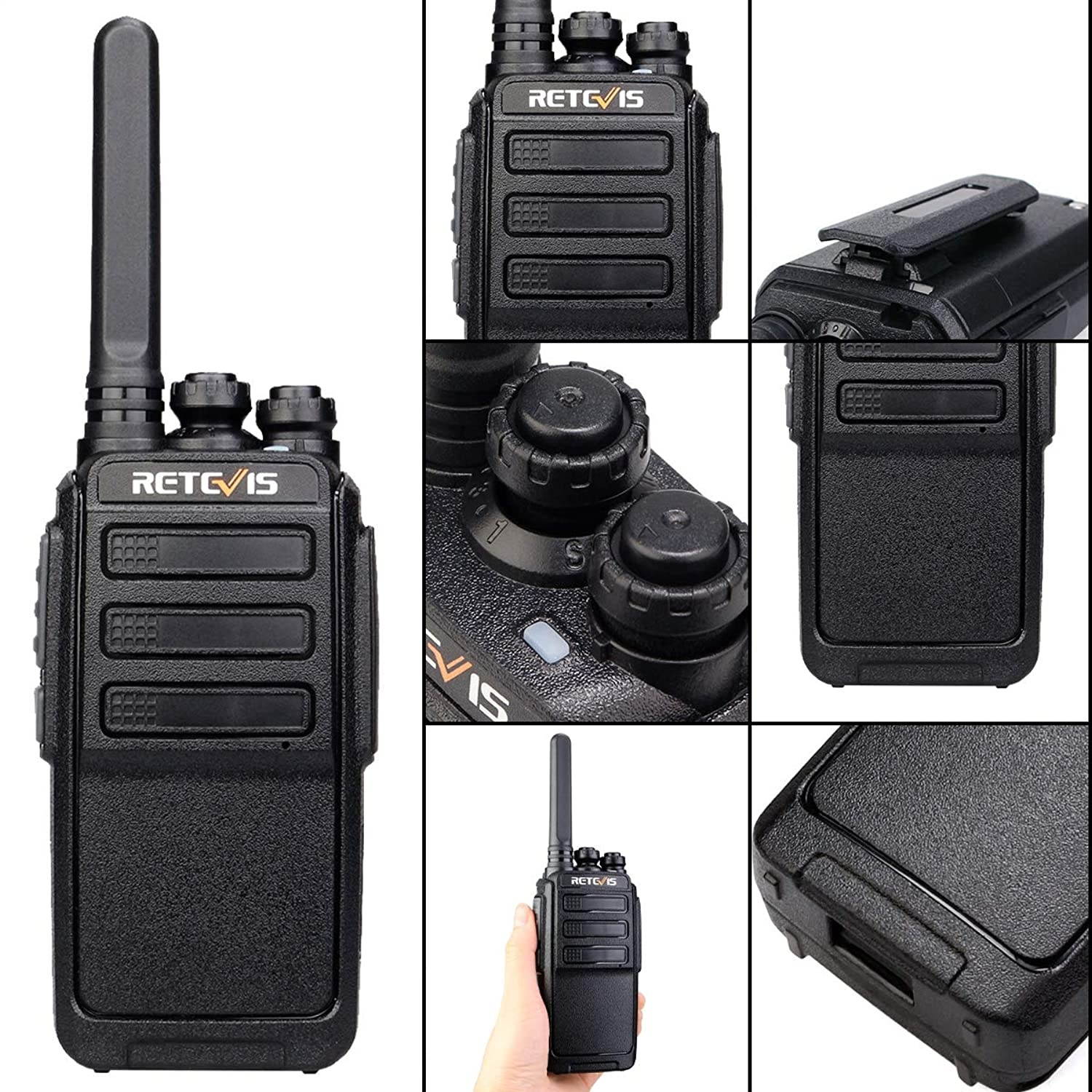 Retevis RT28 2 Way Radios Walkie Talkies for Adults16 Ch VOX Monitor Emergency USB Charger Two-Way Radio Rechargeable (10 Pack)