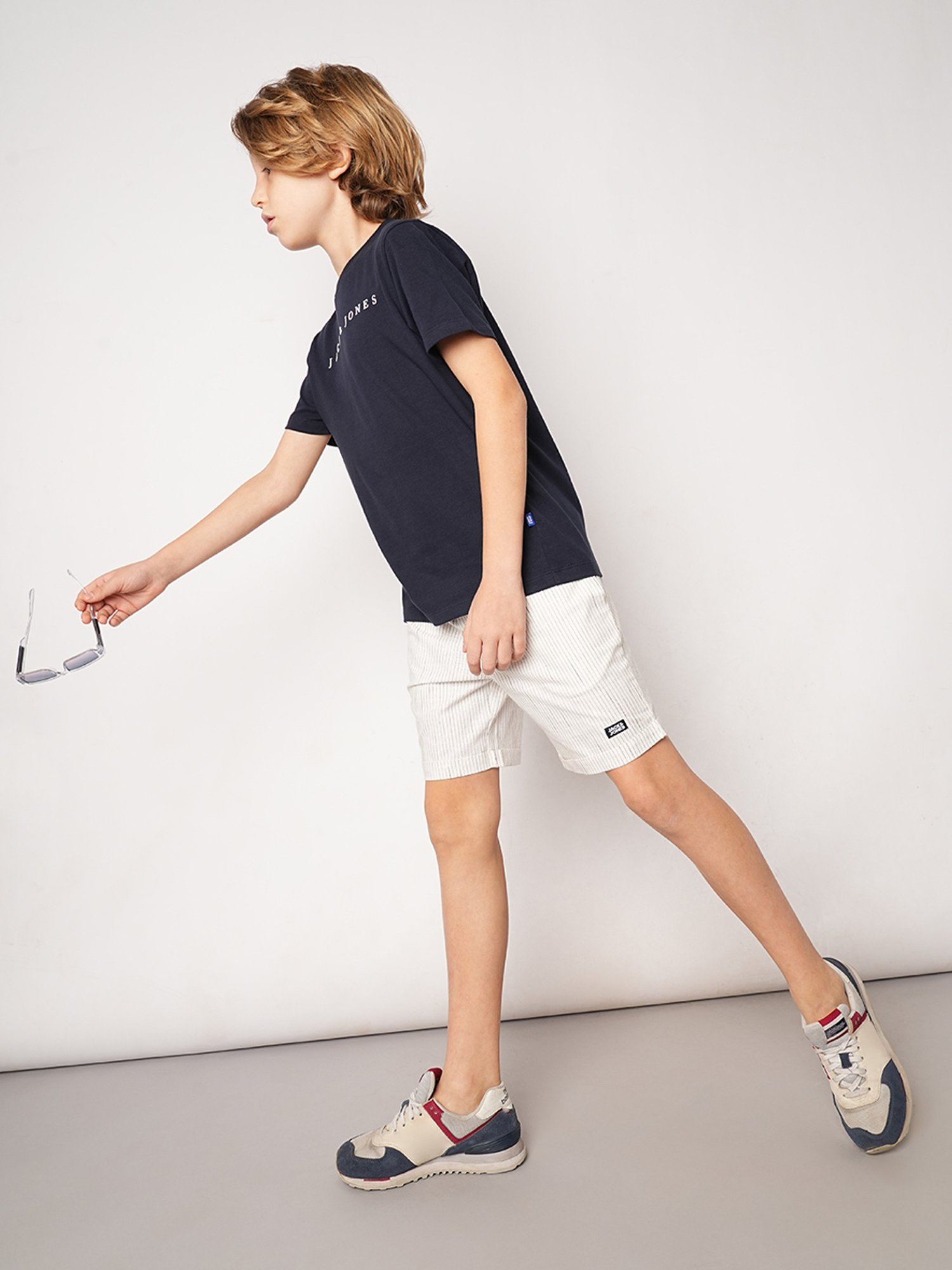 Jack & Jones Junior White Striped Shorts