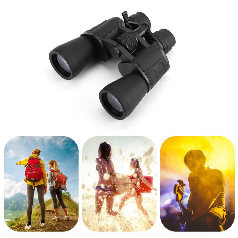 HD Night Vision Compact Binoculars Portable FMC Telescope for Outdoor Bird Watching Travel Hunting Hiking, Black