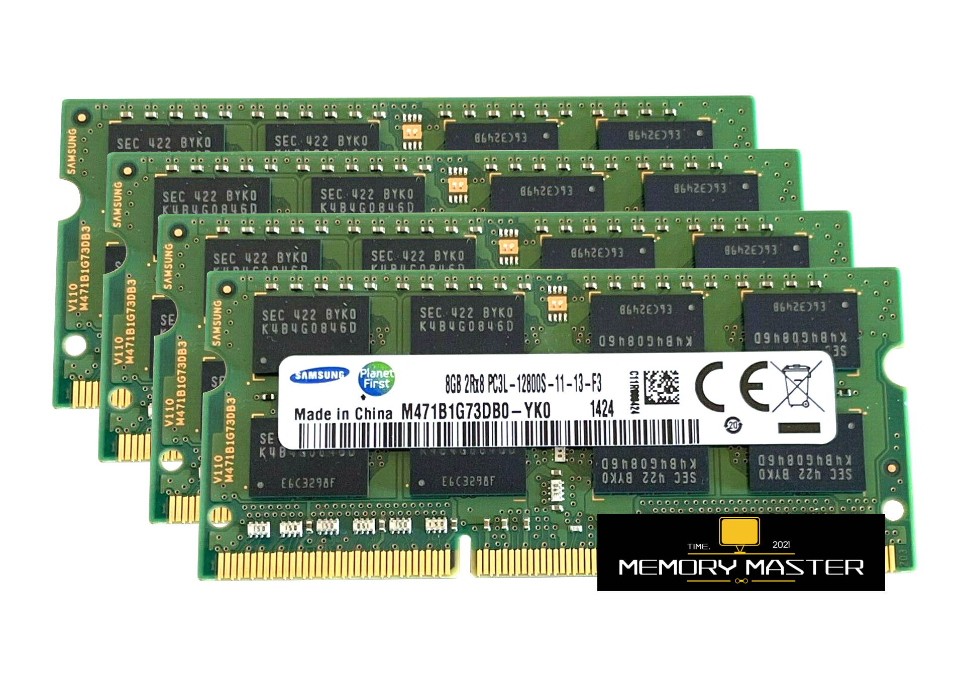32GB (4x8GB) SAMSUNG 2Rx8 DDR3-1600MHZ LAPTOP MEMORY PC3L-12800S RAM M471B1G73DB0-YK0
